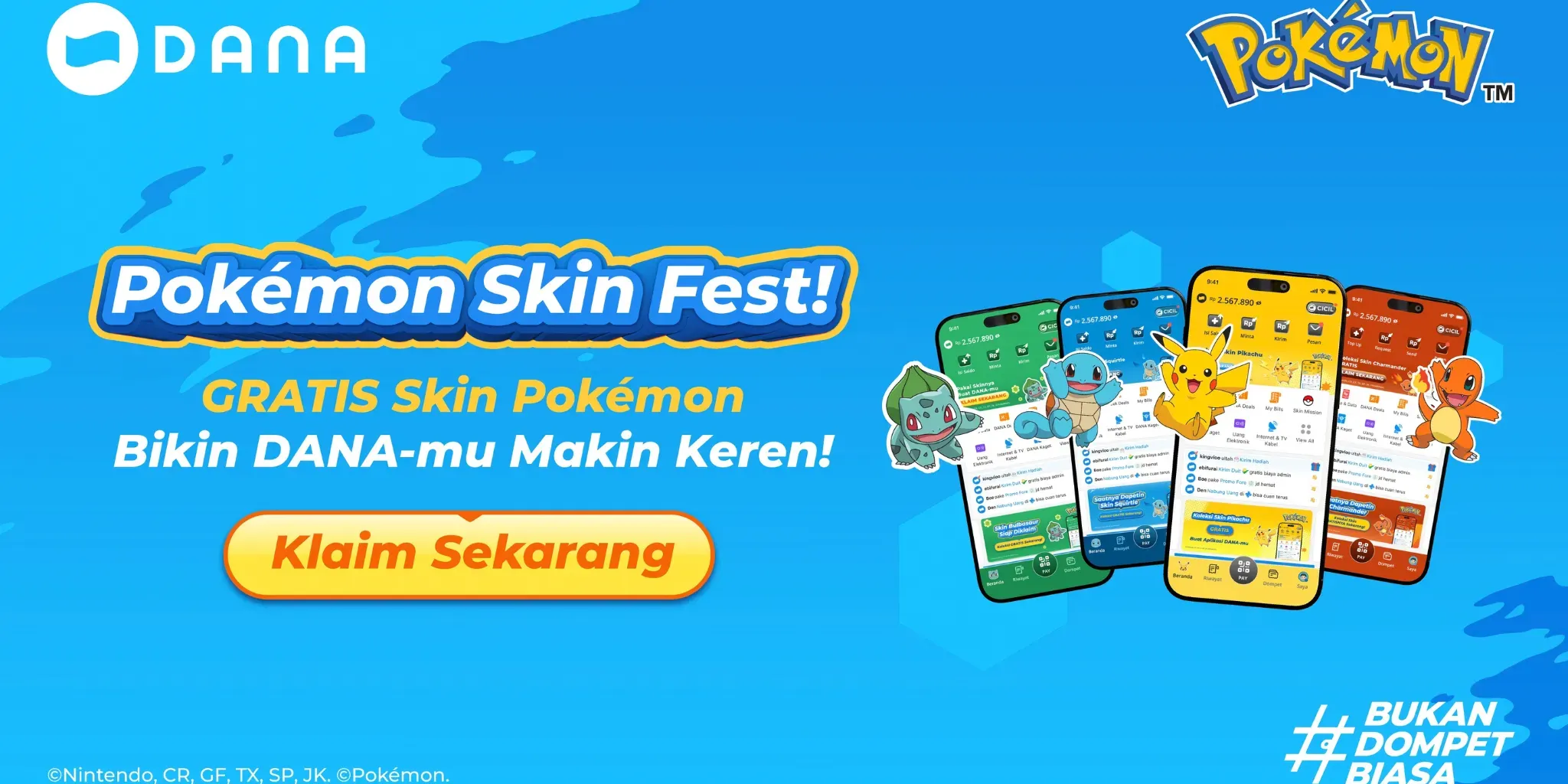 Pokémon Skin Fest! Gratis Skin Pokémon Bikin DANA-mu Makin Keren