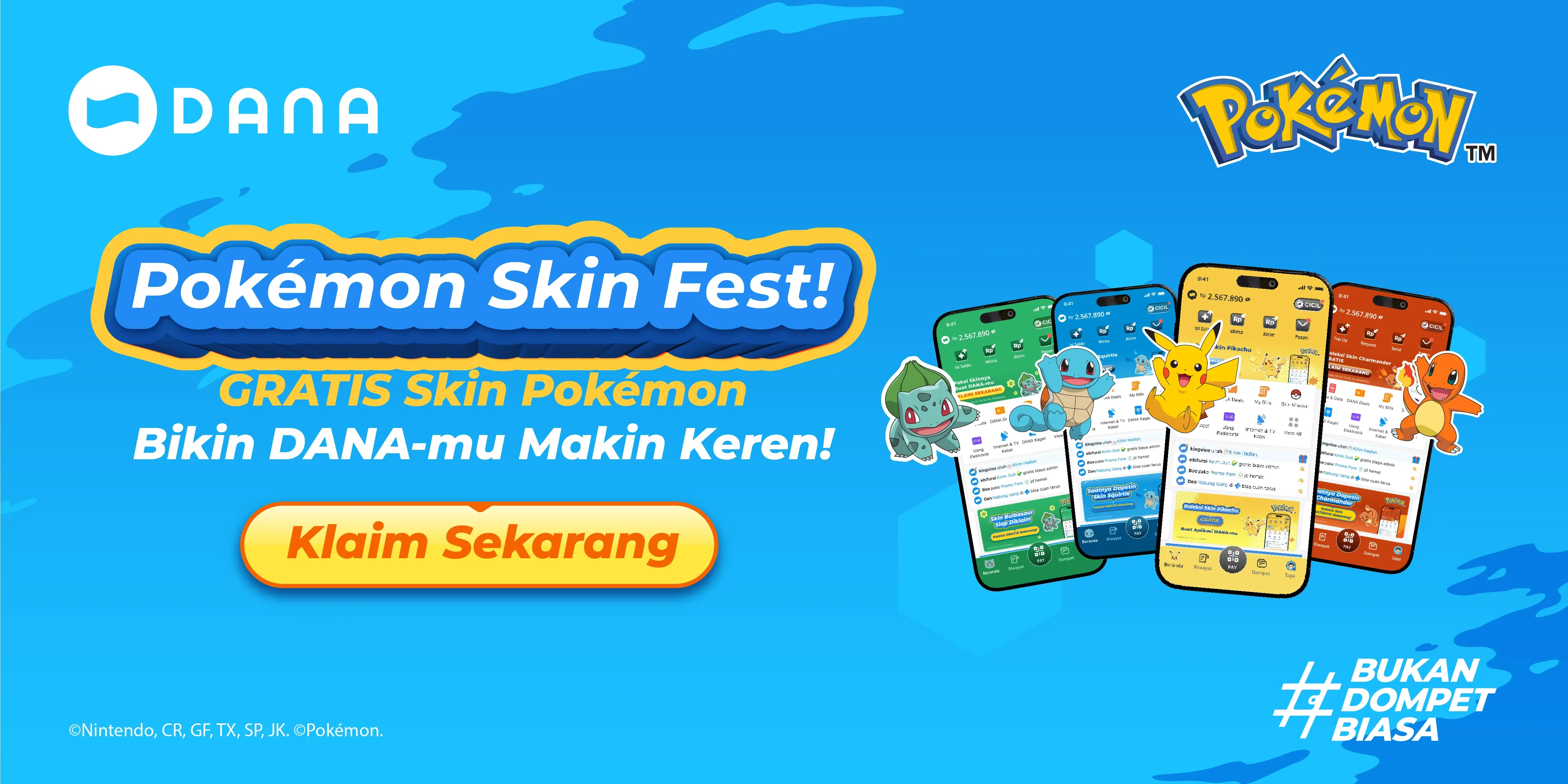Pokémon Skin Fest! Gratis Skin Pokémon Bikin DANA-mu Makin Keren
