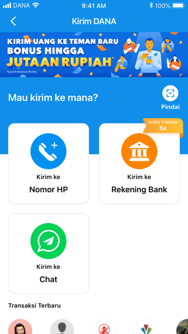 Pilih cara Kirim Uang ke nomor ponsel
