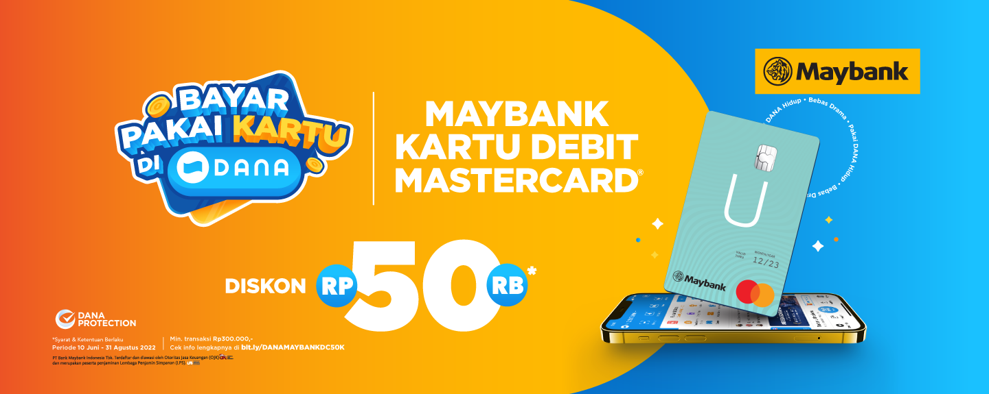 Bayar Pakai Maybank Kartu Debit Mastercard di DANA Diskon Rp50RB!