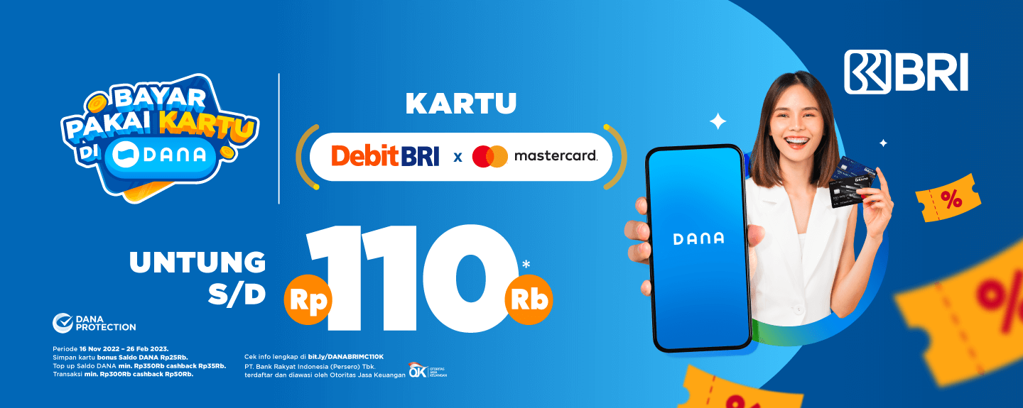 Use Your Mastercard BRI Debit Card in DANA and Get Rp110k