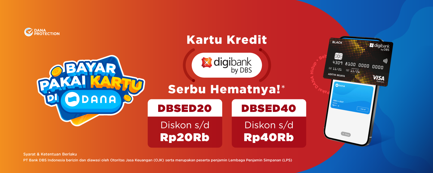 Bayar Pakai Kartu di DANA Kartu Kredit digibank by DBS Serbu Hematnya s/d Rp40Rb