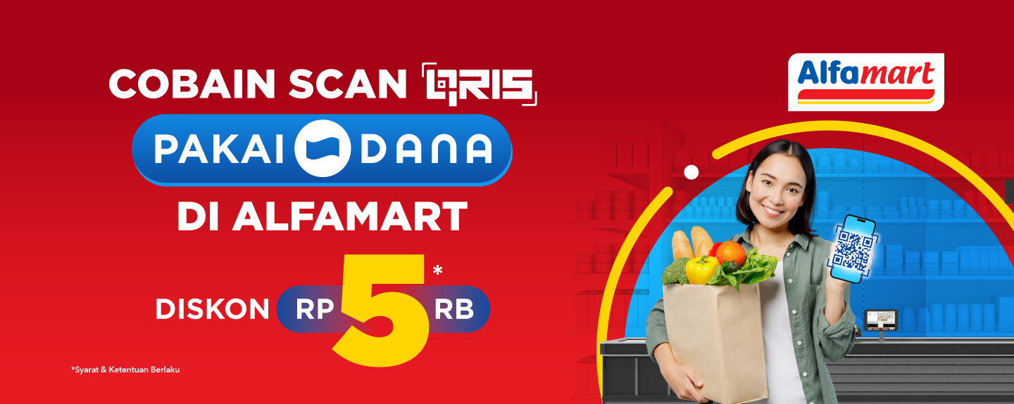 Cobain Scan QRIS Pakai DANA Di Alfamart Diskon Rp5Rb