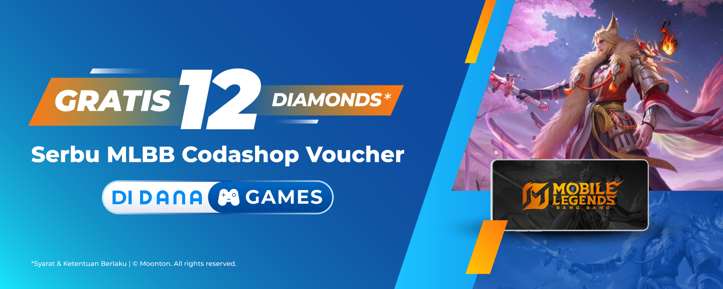 Cobain Beli MLBB Voucher di DANA Games Bonus 12 Diamonds*