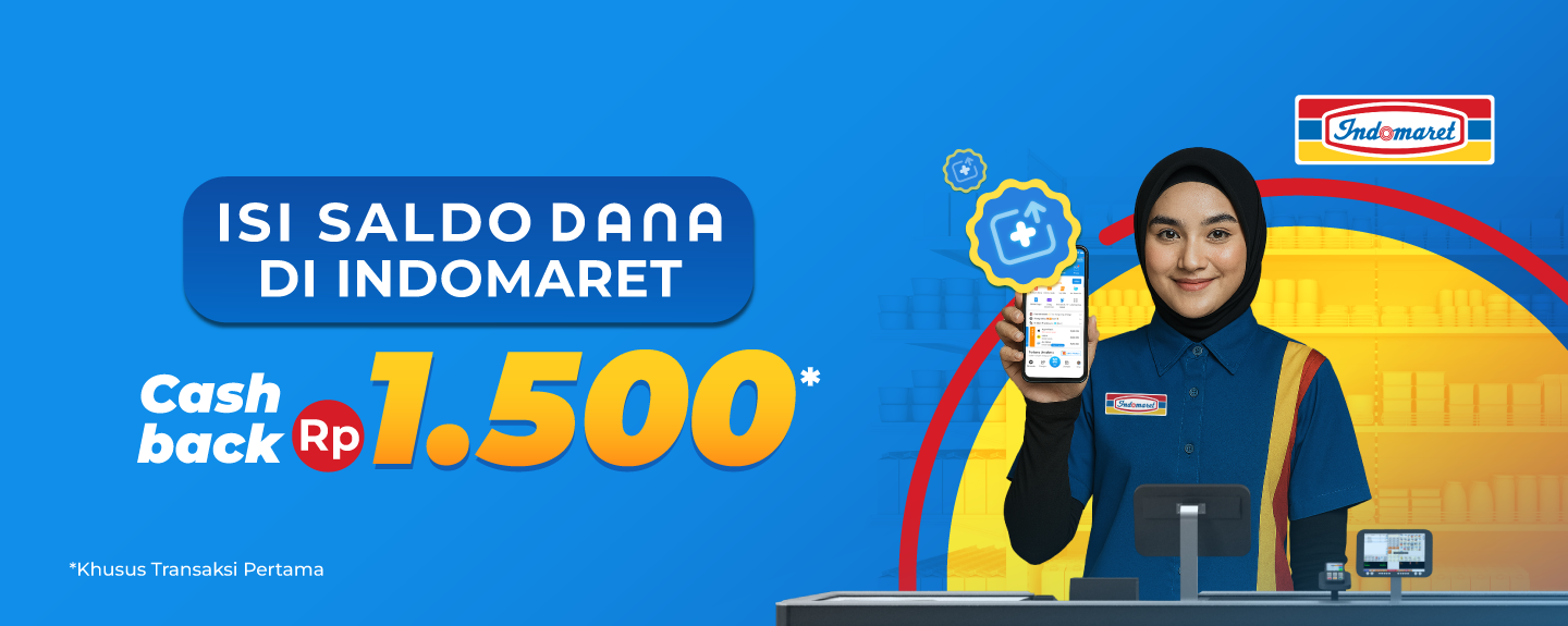 Isi Saldo DANA di Indomaret Cashback Rp1.500