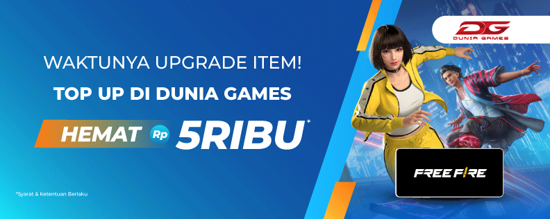 Waktunya Upgrade Item Top Up di Dunia Games Hemat Rp5.000*