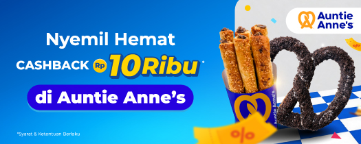 Happy Snacking, Cashback IDR10.000 in Auntie Anne’s