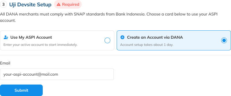 Create an Account via DANA